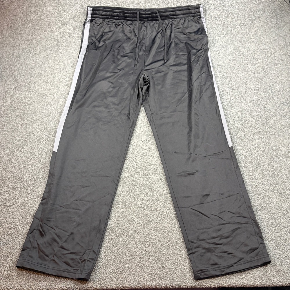 Tek Gear Track Pants Mens 3XLT Gray White Stripe Athletic Warm Up Joggers 8066